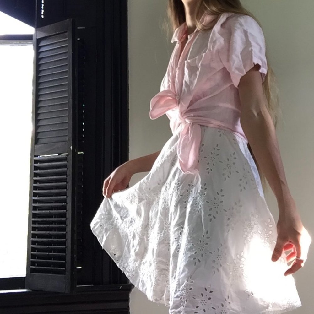 Pink Vintage Irish Linen Button Down Shirt